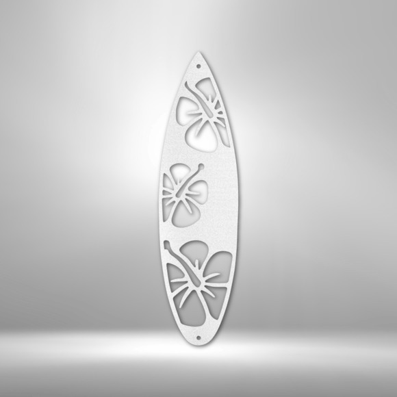 Surf Board Flowers Steel Sign Laser Cut Powder Coated Home & Office Metal Wall D